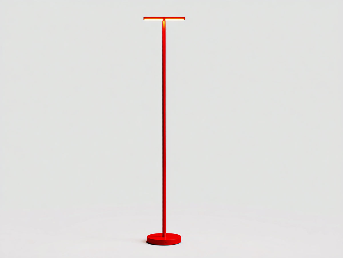 Lampada da scrivania 168×28×28 cm - metallo rosso - stelo lineare con barra luminosa orizzontale per camera da letto