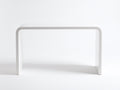 Console monoblocco 120×35×80 cm - acrilico bianco opaco - profilo continuo con angoli arrotondati per camera da letto