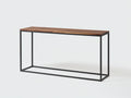 Console 130×35×80 cm - piano in legno noce e telaio in metallo nero - struttura aperta per camera da letto
